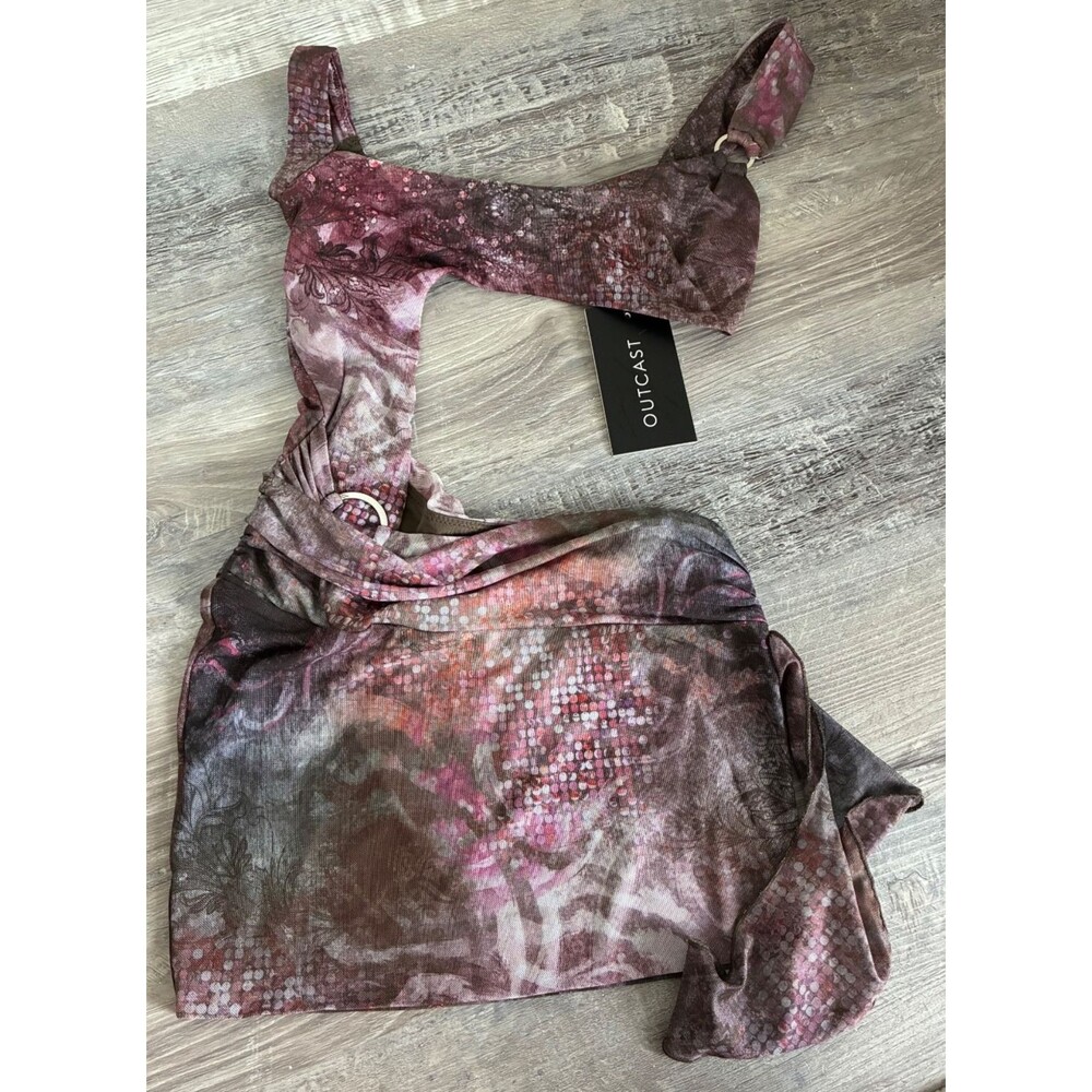 Outcast Lucielle Mini Dress XS Cut Out Mosaic Print NWT - Picture 2 of 8